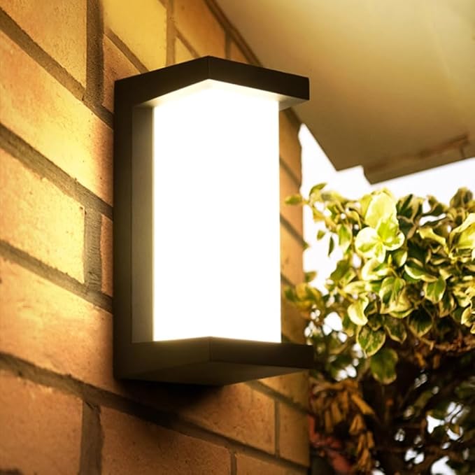 Sytmhoe Dusk to Dawn Exterior Wall LightsModern LED Outdoor Light Fixture3000k Black Wall SconceOuside Light for House Porch Patio Garage Walkway Backyard Garden