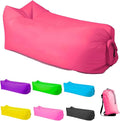 Inflatable Lounger Air Sofa Hammock Inflatable Couch for Camping Portable Waterproof Anti-Air Leaking Pouch Couch Air Chair for Outdoor Beach Hiking Picnics Music Festivals (Pink)