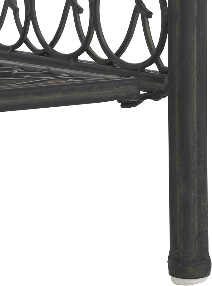SAFAVIEH Outdoor Collection Amaris Victorian Scroll Antique Black 4-Tier Shelf Baker's Rack (Fully Assembled)