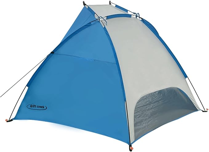 BS-002 Outdoor Portable Canopy Beach Waterproof Windproof Shelter Sun Shade Tent with 2 Mesh Sand Pockets Carry Bag and Stakes Blue