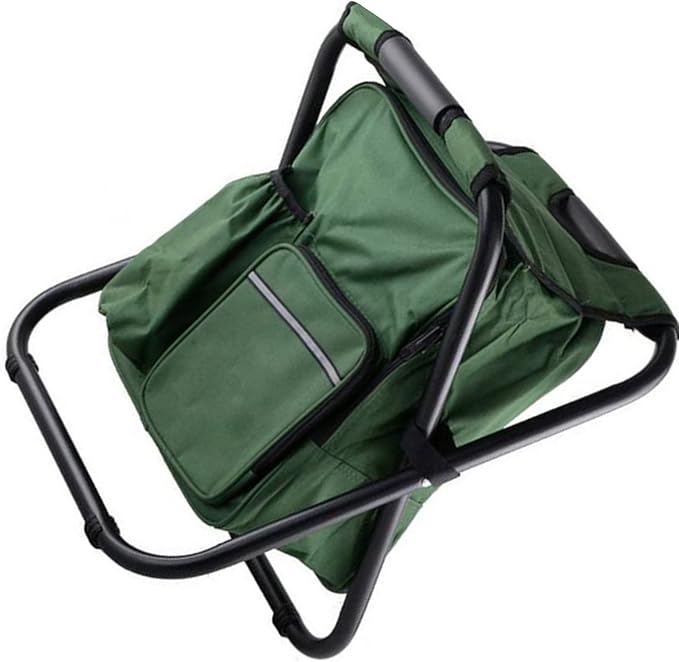 Drfeify Fishing Backpack Cooler ChairLightweight Large Capacity Stool Backpack Cooler Chair for Travel Beach Hiking Picnic