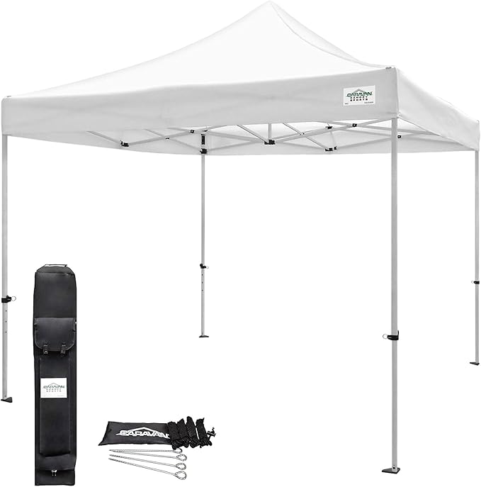 Caravan Canopy TitanShade 10 x 10 Steel Portable Instant Canopy White (2 Pack)