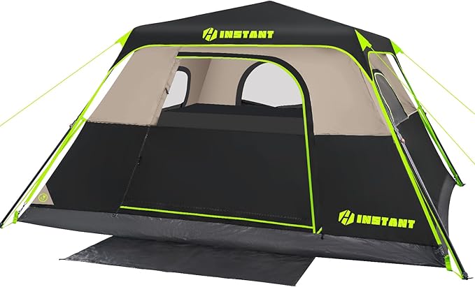 4/6/8 Person Instant Tent Waterproof Pop Up Tents for Camping with Rainfly 60 Seconds Easy Setup Automatic Cabin Tent for Family Camping with Expandable Carry Bag &amp Upgraded Ventilation