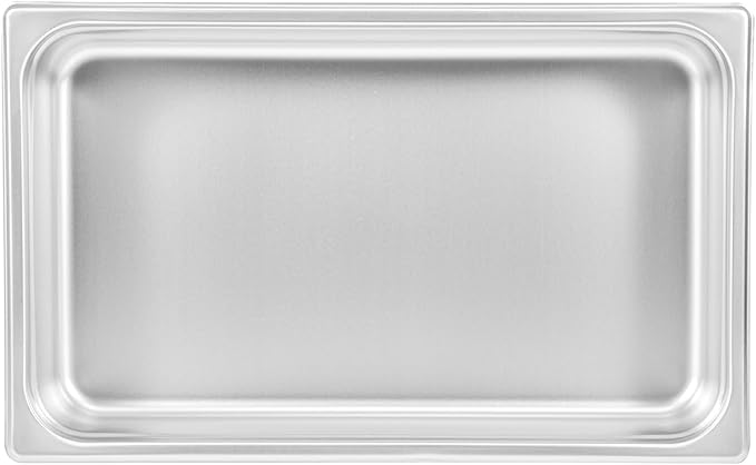 Restaurantware-Kitchen Tek Full Size Steam Table Pans 6 Anti-Jam Steam Pans - Lids Sold Separately 4” Deep 24 Gauge Stainless Steel Hotel Pan Freezable For Catering Events And Parties
