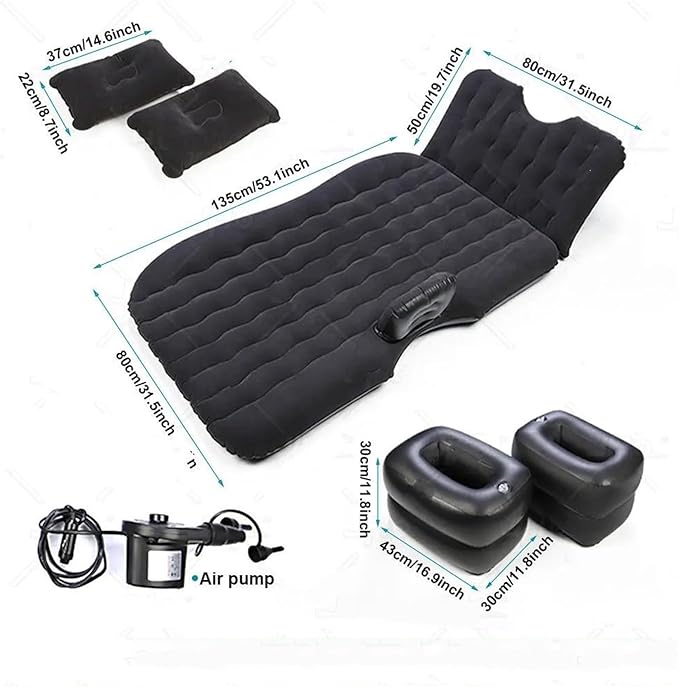 Car Inflatable Mattress SUV Camping Inflatable Bed Flocking Material Air Mattress Anti-Fall Design Car Mattress 72 Hours Leakage Test