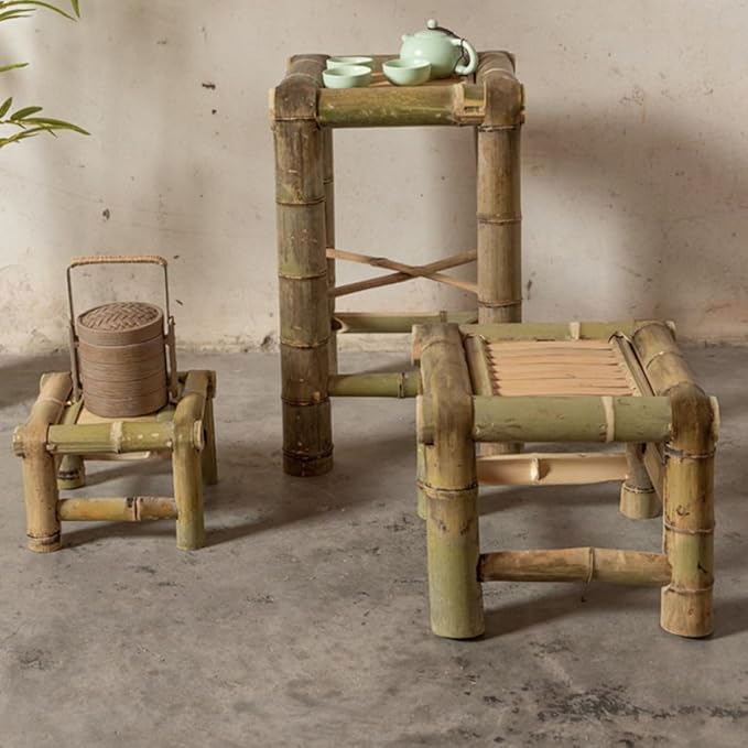 Vintage Stool for Home and Bathroom Retro Small Seat 20X28X28Cm Lightweight Natural Material for and Outdoor Use