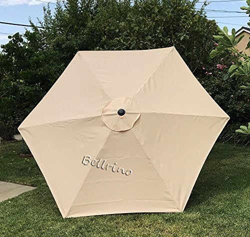 BELLRINO DECOR Replacement  STRONG &amp THICK  Umbrella Canopy for 9ft 6 Ribs (Canopy Only) (BEIGE)