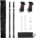 GEEWAY 2 Pcs 10FT Tarp Poles for Camping Heavy Duty Telescoping Tent Pole Aluminum Adjustable Tent Poles for Outdoor Activity Wilderness Adventure and RV Travel (Black)