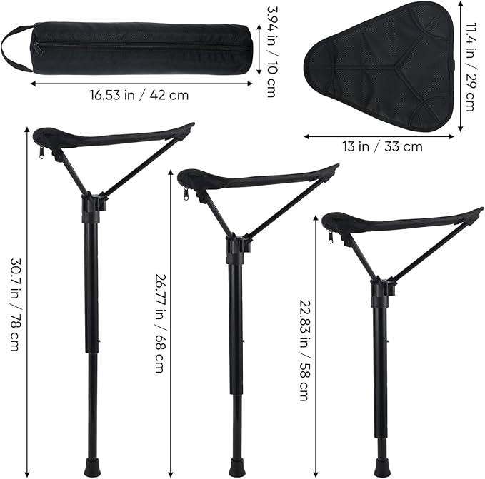 HANABASS Lightweight Stick Seat Folding Stool Compact Stool Portable Seat for Camping Outdoor Beach