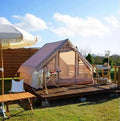 UNIISTRENGH Inflatable Camping Tent Air Glamping Quick Set Up Waterproof Pop Up Tents with Stove Jack Hole and Carry Bag