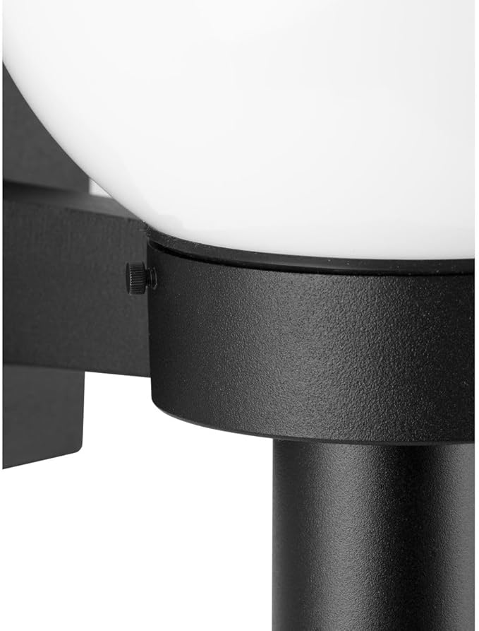 Progress Lighting Acrylic Globe 1-Light Shatter-Resistant Acrylic Shade Modern Outdoor Wall Lantern Light Outdoor P5626-60 Matte Black