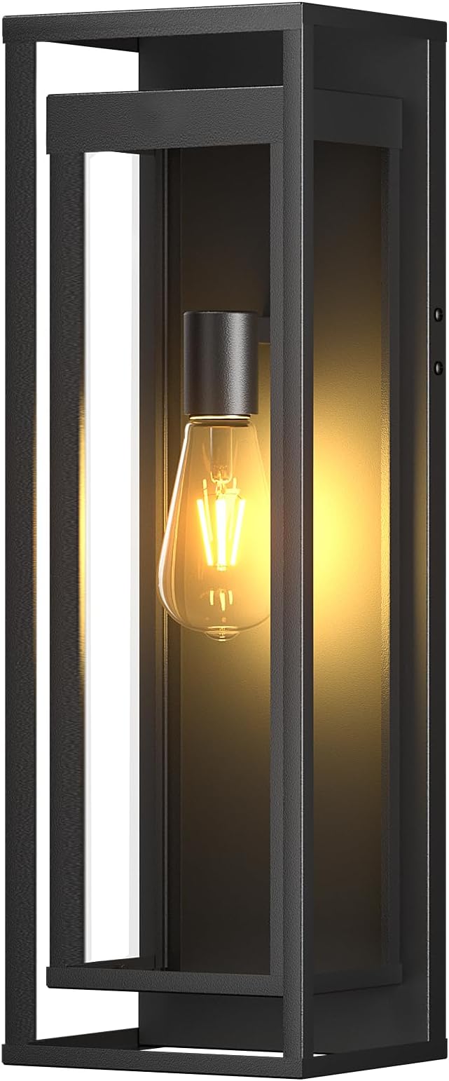 Large Outdoor Wall Sconce-20in Modern Waterproof Sconce Wall Mounted E26 Black Porch Lights Exterior Lighting Fixture for Coach Doorway Patio