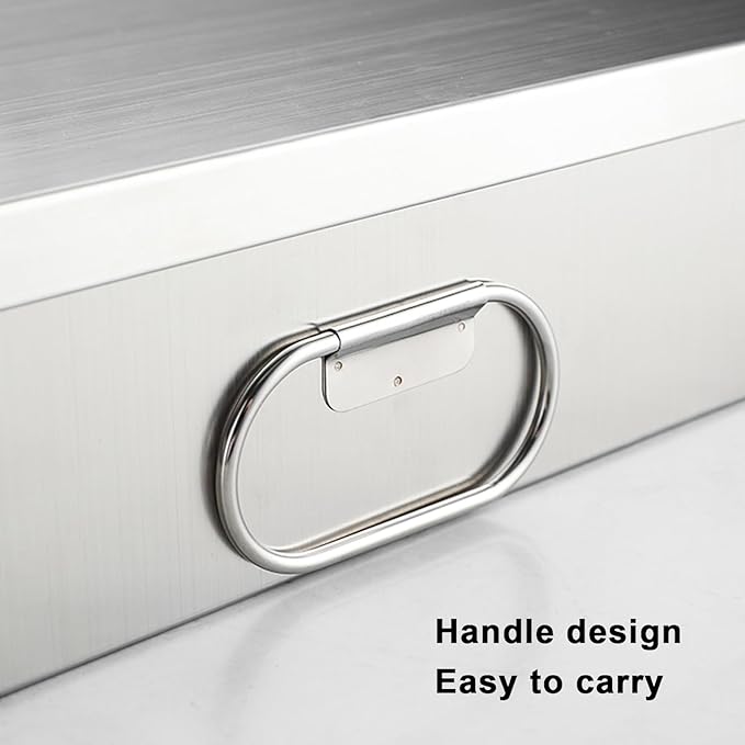 Stainless Steel Drain Pan 20x20x5cm - Versatile Oil Catch Tray with Handle for Washing Machines Air Conditioners Refrigerators Cars &amp Kitchens - Durable Food Serving Tray