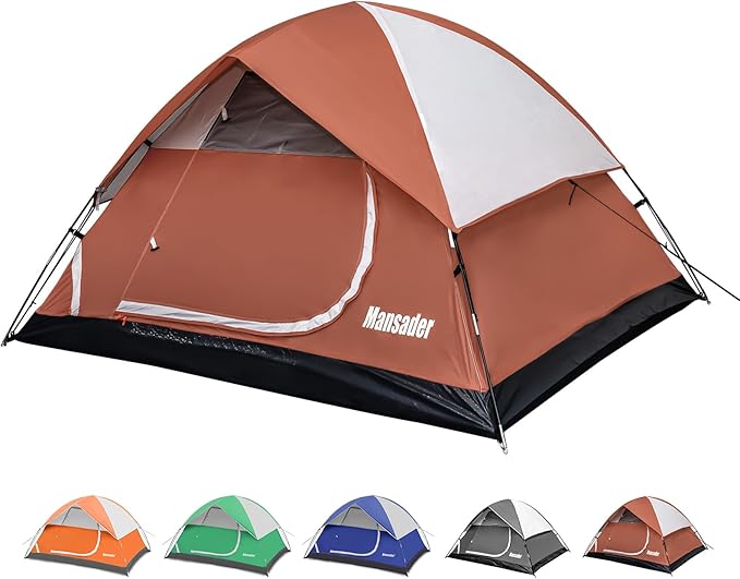 Camping Tent Waterproof 2/3/4 Person Tents for Camping Lightweight Easy Set Up Outdoor Hiking Tent Backpacking Tent with Carry Bag Backpack Tent Suit for Family Beach Hiking Travel