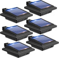 Gutter Solar Patio Decor Lights 40 LED Deck Outdoor Waterproof Fence for Wall Backyard Porch Pool Step Stairs Yard Garden Pathway (6 Pack-Black Cool White)