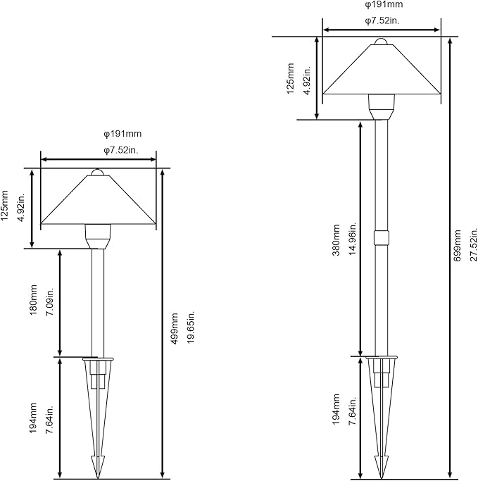 Lumina Lighting® Low Voltage Landscape Lighting Cast-Aluminum Path and Area Light Warm White 3W G4 LED Bulb and ABS Ground Stake Included for Yard Walkway Lawn PAL0105-BZLED4 (Bronze 4-Pack)
