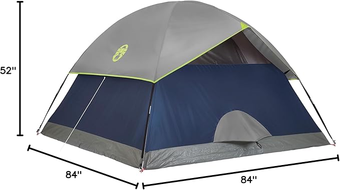 Coleman Sundome Camping Tent with Rainfly 2/3/4/6 Person Tent Sets Up in 10 Mins Weatherproof Shelter for Camping Festivals Backyard Sleepovers &amp More