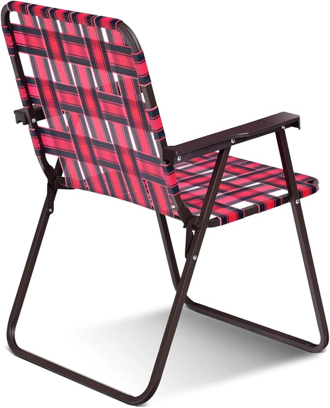 S AFSTAR Beach Chair Set of 6 Portable Folding Chairs with Stable Steel Frame &amp Comfort Armrest Load Bearing Up to 265 LBS Lightweight Lawn Chairs 6 PCS Camping Chairs for Outside Outdoor (Red
