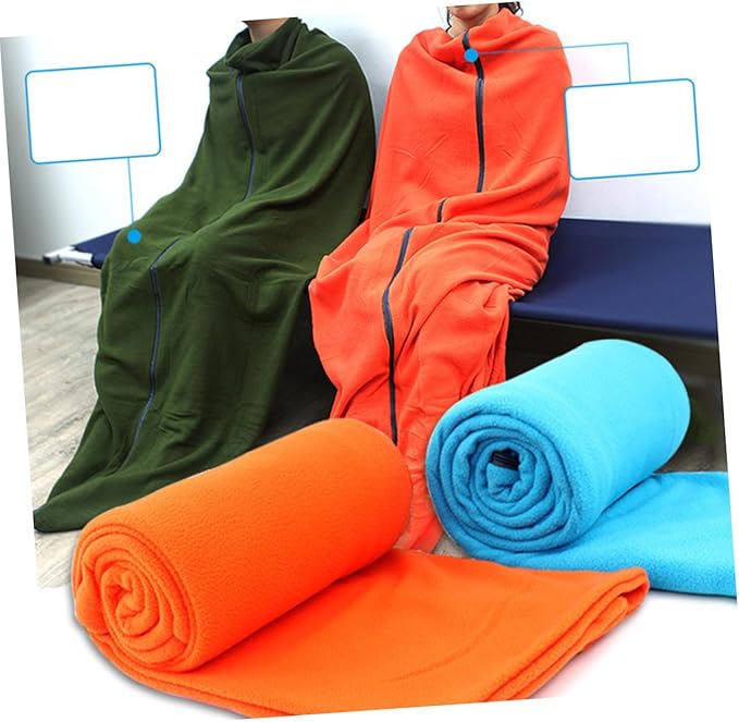 PRETYZOOM Portable Orange Fleece with Adjustable Opening and Breathable Zipper Compact Travel Storage for Camping Hiking Backpacking and Outdoor Activities Multifunctional Linkable Design