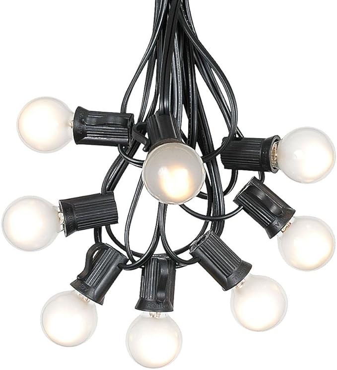 G30 Patio String Lights with 125 Globe Bulbs - Garden Hanging String Lights - Vintage Backyard Patio Lights - Outdoor String Lights - Market Cafe Bistro String Lights - 100 Feet