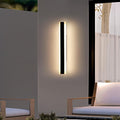 23.6inch Modern Outdoor Wall Light 3000K Warm White Linear Outside Wall Sconce Waterproof IP65 Acrylic Panel Black LED Long Wall Lights for Garage Garden Exterior Wall Mount Lights