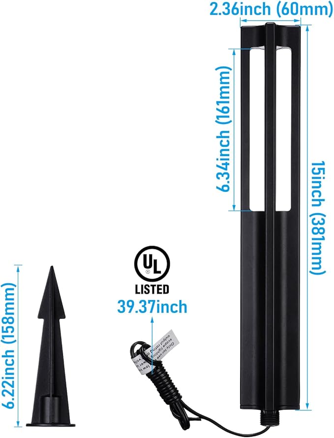 LEONLITE 5CCT 10-Pack Low Voltage Landscape Pathway Lights Update 1800K2700K3000K4000K5000K Selectable LED Bollard Path Light 3W Outdoor Landscape Lighting for Driveway Aluminum 12-24V ETL IP65