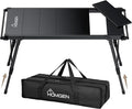 HOMGEN Portable IGT Camping Table Folding-3.5 Unit Modular Table with Adjustable Height 15-21.6 Inches-Standard IGT 0.5 Unit Size-Aluminum Alloy for Camping/Picnic/Barbecue/RV Trip(Side Bars Included)