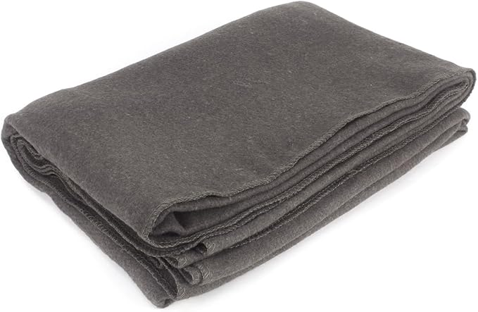 MediTac Grey Warm Wool Fire Retardant Blanket 62 x 80 (52% Wool) - US Military Style