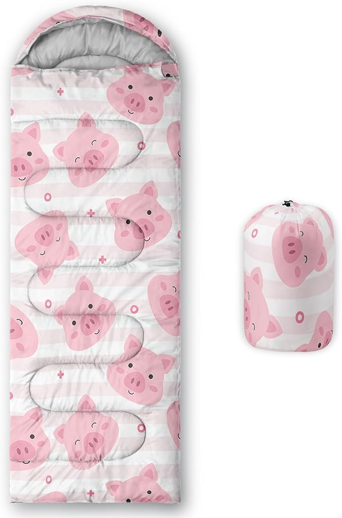 AILONEN Kawaii Panda Sleeping BagsLightweight &amp Waterproof3 Season Warm &amp Cool WeatherDreamy Purple Flower Animal Themed Sleeping Bags for BoysGirlsKidsAdults TravellingOutdoors