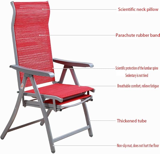 Deck Chair Lounge ChairOutdoor Folding Beach Chair Breathable Recliner Double Leisure Rubber Band 46 * 43 87.5cm