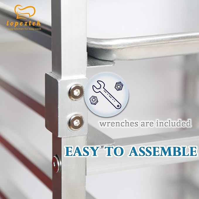 20-Tier Half &amp Full Sheet Bun Pan Rack - Bread Bakers Rack for Commercial Kitchen Rolling Baking Cart with Brake Wheels 26 L x 20.3 W x 68.3 H