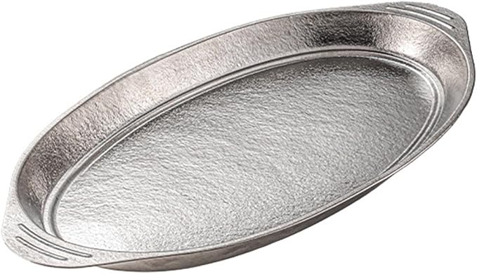 Titanium Fish Plates Oval Serving Dishes Large Capacity Dual-Ear Design Extra-Thick Flat Bottom Perfect for Camping Picnics Outdoor Dining &amp Home Use (S)