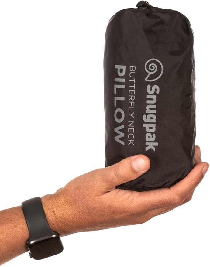 Snugpak Butterfly Neck Pillow WGTE - Black Soft Nylon Travel &amp Sleep Support