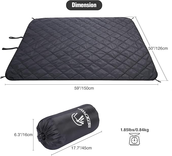 REDCAMP Waterproof Stadium Blanket with Sherpa Lining Cold Weather Car Blanket Windproof for Outdoor Camping Machine Washable (50x 59)