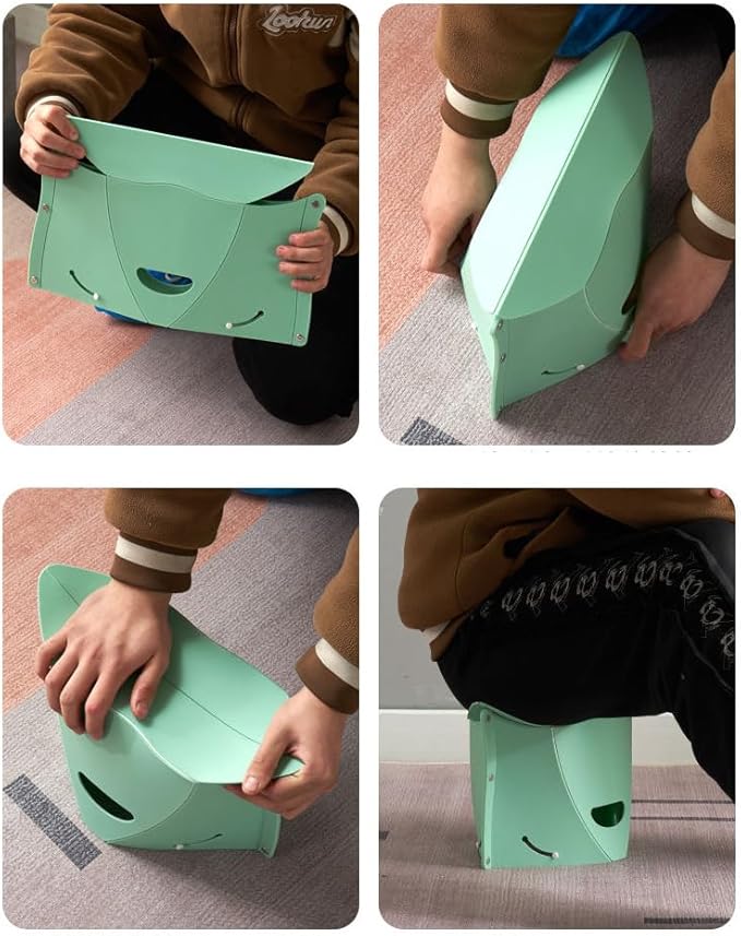 4 Pack Lightweight Folding Collapsible Portable Stool - Camping Hiking Stool Pocket Chair Hiking Accessories for Outdoor Backpacking Travel Picnic BBQ(Small)