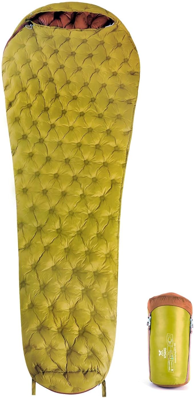 Ultralight Down Sleeping Bag for Adults 1.92lbs 32-55F 650 Fill Down Lightweight Compact Mummy Backpacking Sleeping Bag for Outdoor Camping and Hiking Compressible -MFH500