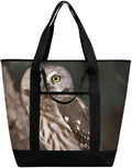 Insulated Shopping BagLarge Reusable Cooler Bags Wildlife Animal Owl Printed Foldable Shopping BagTravel Waterproof Shoulder Bag