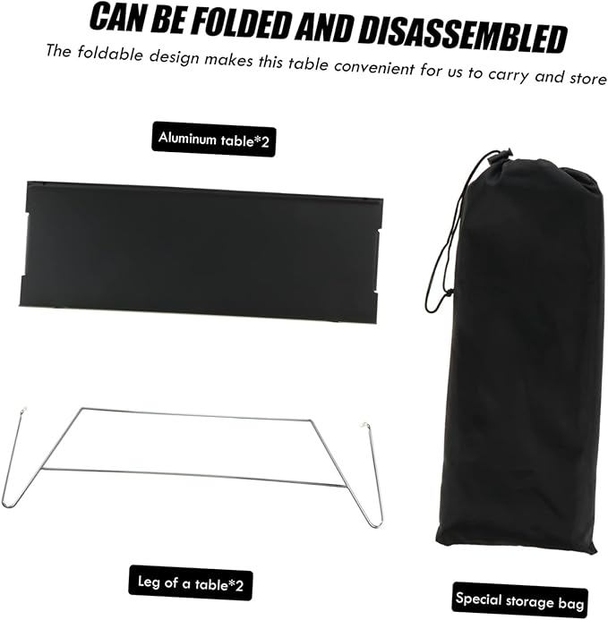 MERRYHAPY Foldable Camping Table Outdoor Small Aluminum Easy to Carry Picnic Food