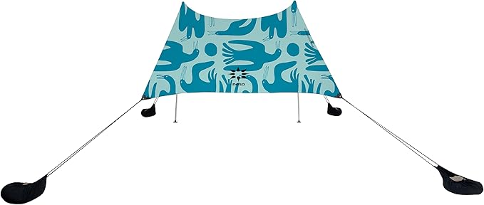 Neso Grande Portable Beach Tent Sun Shelter - Lightweight Beach Shade Canopy - Easy Setup for Family Outings - Patented Reinforced Corners - UPF 50+ Sun Protection - 7ft Tall 9 x 9ft