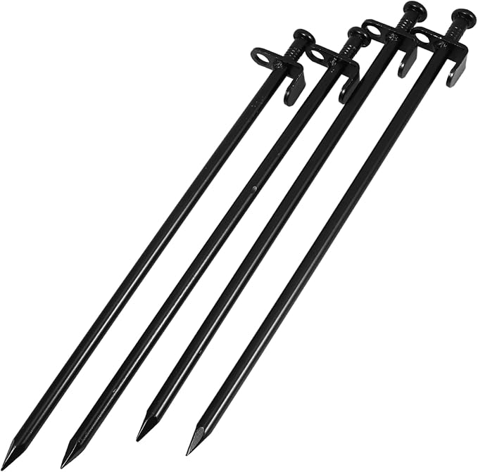 4Pcs Sturdy Metal Garden Stakes Tarp Stakes for Ground for Anchoring Tents Canopies and Landscaping Lightweight and Easy to Use Planting Tools