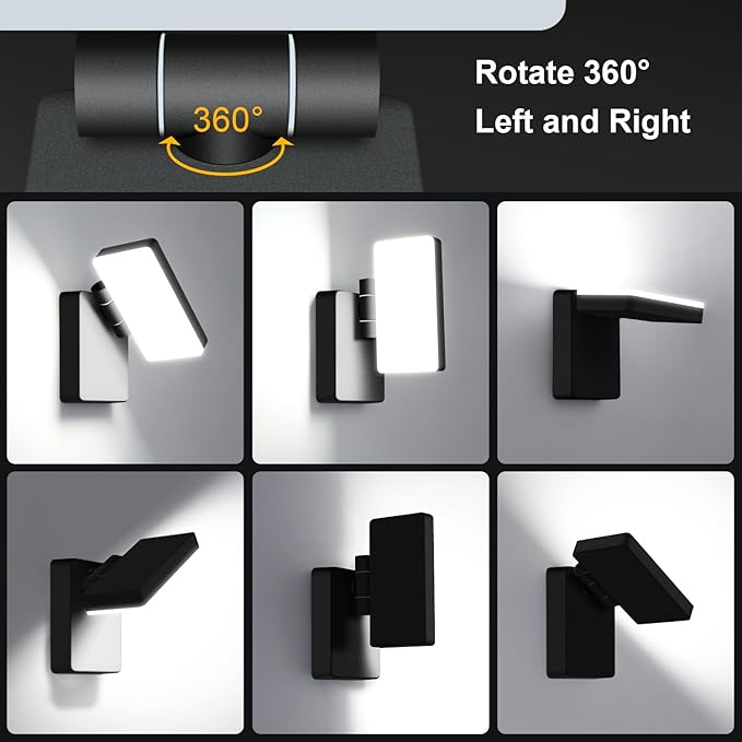 40W LED Outdoor Wall Light 3000LM 5000K No-Glare Porch Light IP65 Waterproof Anti-Rust 360° Adjustable Head for Yard Garage Above Door (8Pack)
