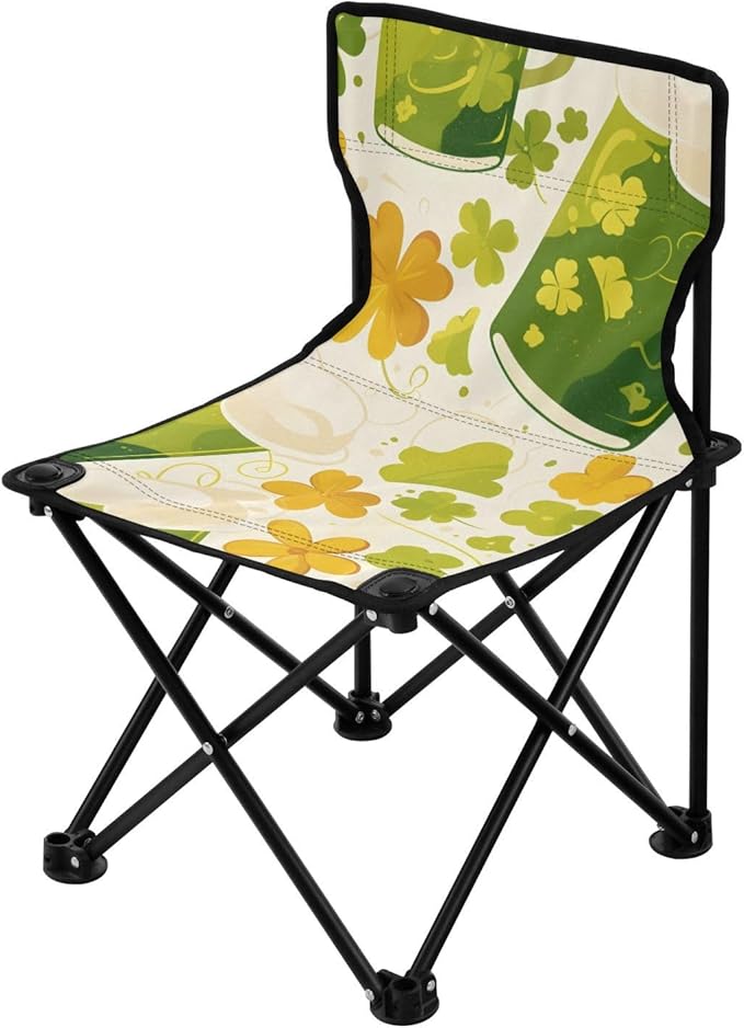Beer Portable Camping Chairs Folding Chair - Durable Oxford Fabric Lightweight Iron Frame Easy Fold Design - Ideal for Outdoor Activities Camping Fishing and Travel