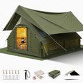 Inflatable Camping Tents 8-10 Person129 Square Feets Large Inflatable Camping Tent with Stove JackBlow up Tent with Mesh Windows &amp Pump