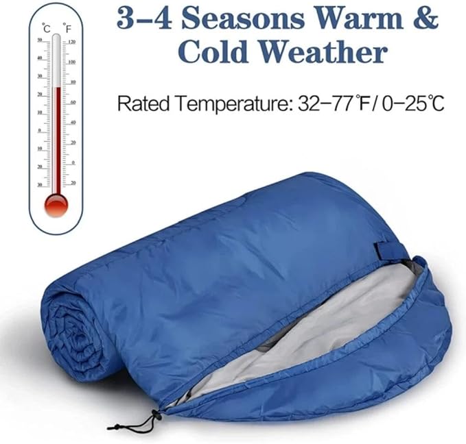 2/1× Thick Adult Cold Weather Sleeping Bag for Big &amp Tall Waterproof Winter Bags