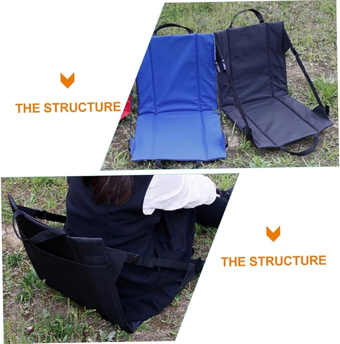 Kisangel Portable Foldable Chair Cushion Lightweight Outdoor Garden Seat for Fishing Camping and Relaxing Mesh Pouch for Storage