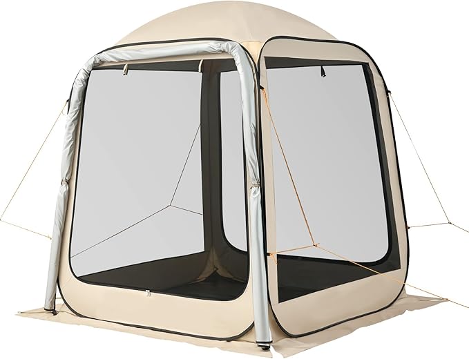 SUV Tailgate Tent VEVOR 6 x 6 ft Pop-Up Screen House Canopy for 4–6 Person Portable Screened Shelter with Carry Bag for Car Camping Backyard Patio Outdoor Activities