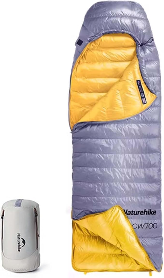 Naturehike CW700[2025 Upgrade] Ultralight Down Sleeping Bag [ -26.2°C~-1.7°C1074g] All Season Camping Sleeping Bags for Cold Weather Adults BackpackingHunting with Storage Bag