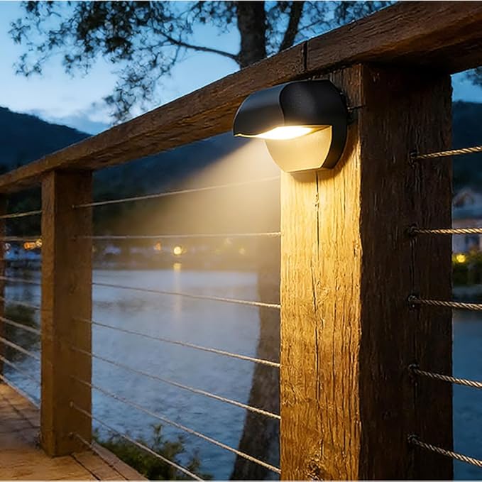 Arrownine Landscape Lighting Cast Aluminum 2.5W Deck Lights Low Voltage Railings Lights Outdoor Patio Step LightPost Stair Fence Lighting Warm White Water Resistant IP65Black Finish 3-Pack