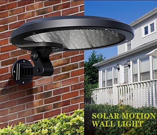 Britta Products Solar Mini Streetlight - 56 LED - 5 Watt Solar Powered Security Motion Sensor Light - Wall Garage Patio Gutter Fence Mount -Security Night Light (Natural White LED)