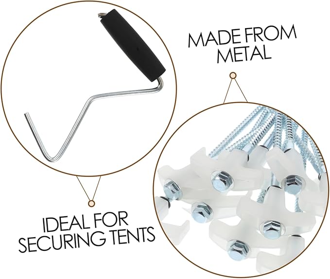BESPORTBLE 1Set Heavy Duty Camping Stakes Threaded Ground Anchors for Tents Canopies and Outdoor Events Durable Construction Easy Installation and Removal Versatile